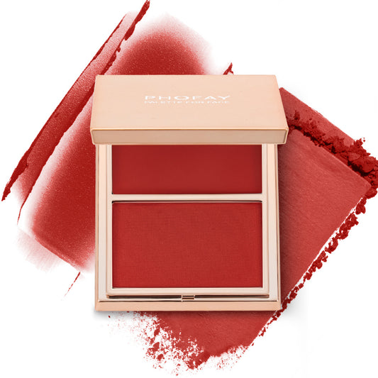 PHOFAY- Cream & Powder Blush Duo